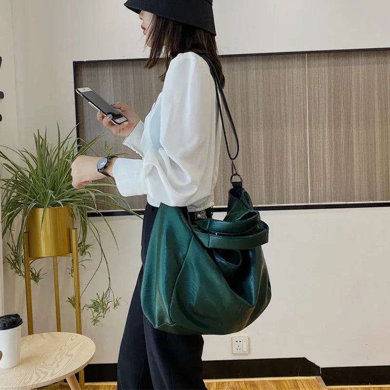 Faux Leather Shoulder Bag