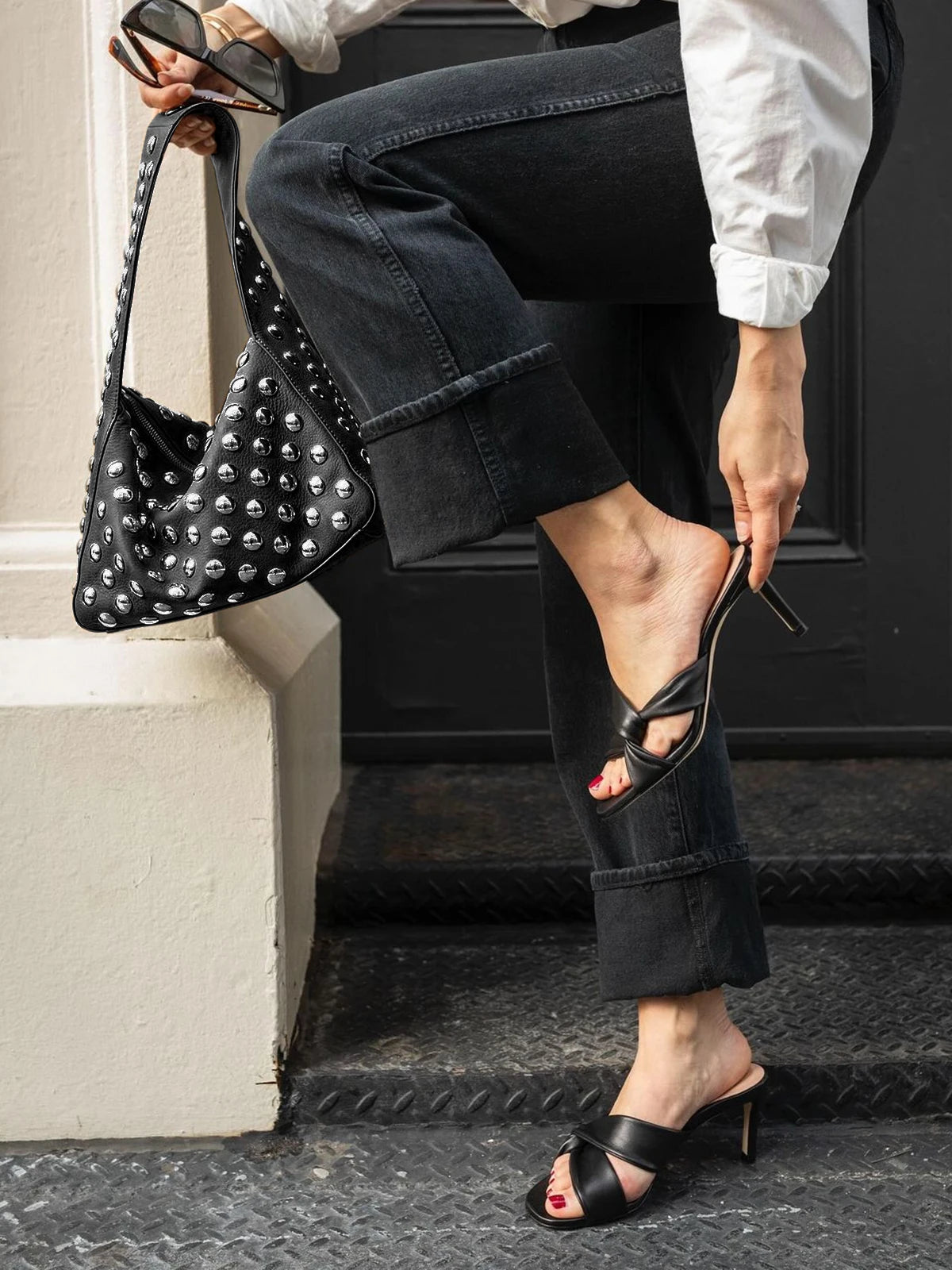 Metal Stone Handle Bag