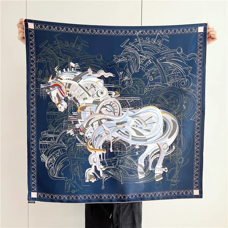 Printed Horse Silk Scarf