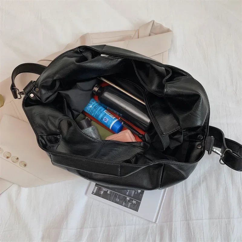 Faux Leather Shoulder Bag