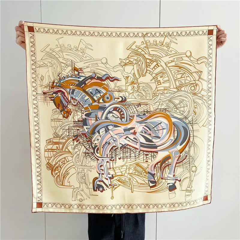 Printed Horse Silk Scarf