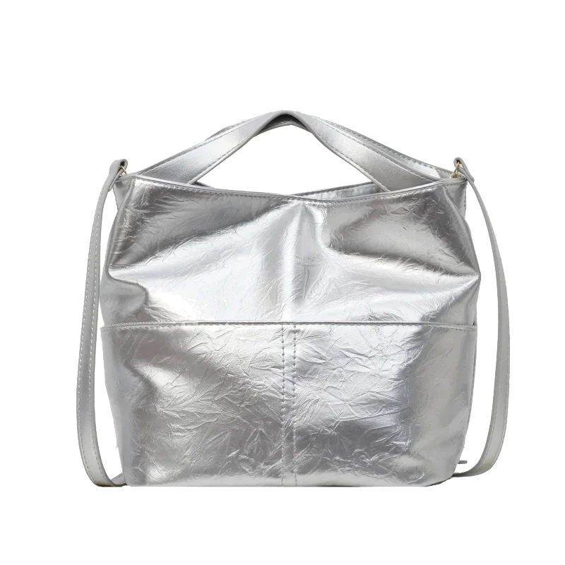 Silver Bucket Hand Bag
