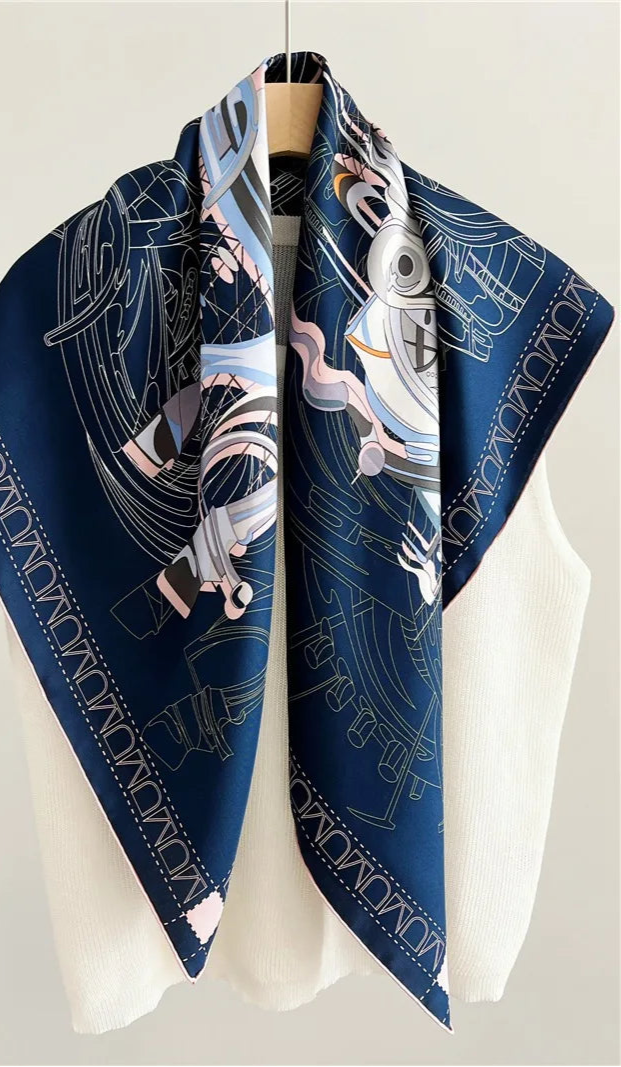 Printed Horse Silk Scarf