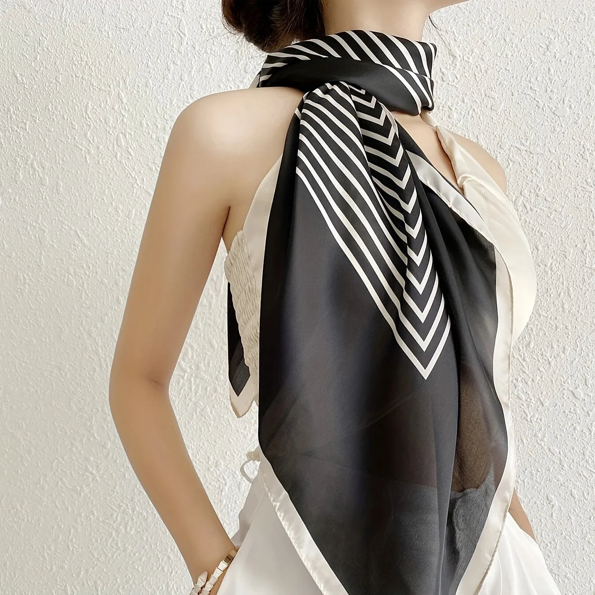 Black and White Stripe Scarf