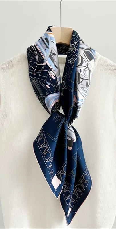 Printed Horse Silk Scarf