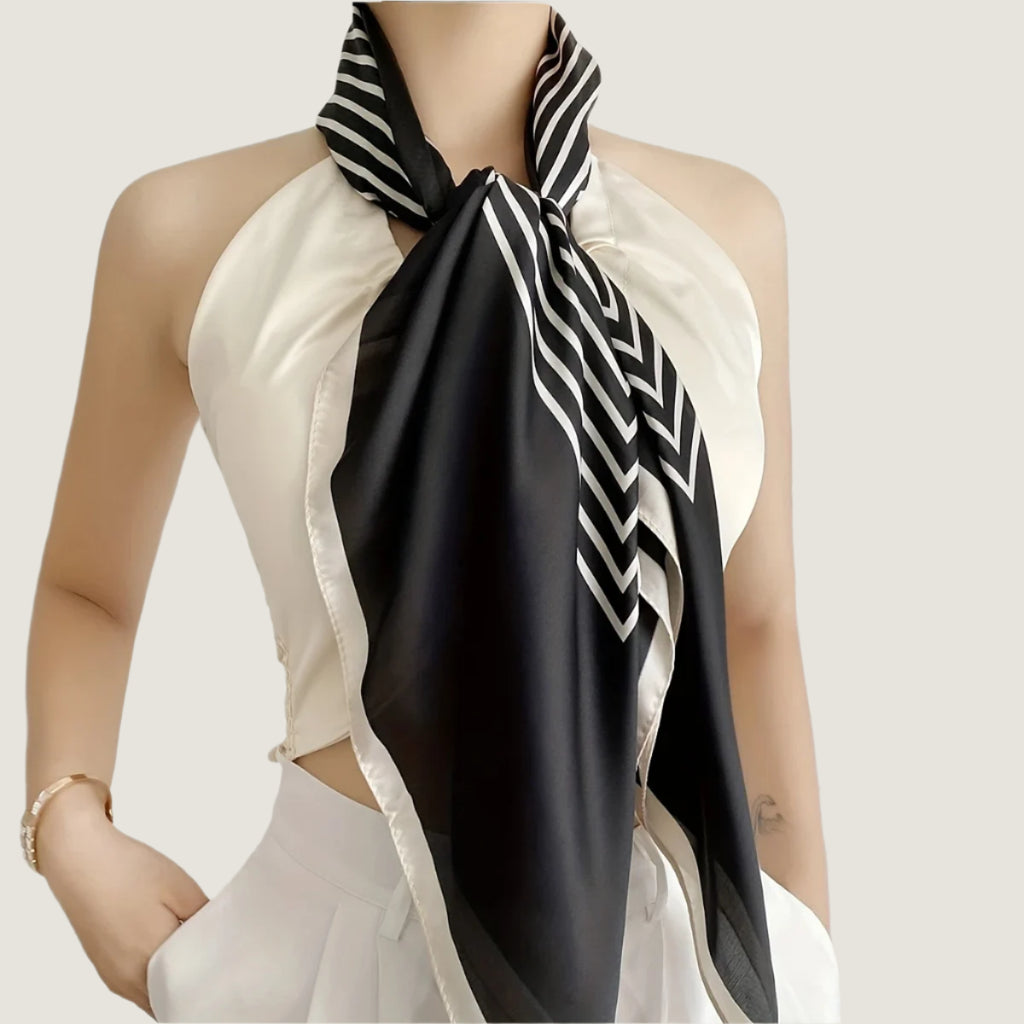 Black and White Stripe Scarf