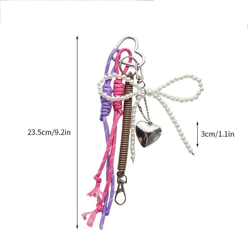 Pearl Bow & Heart Charm