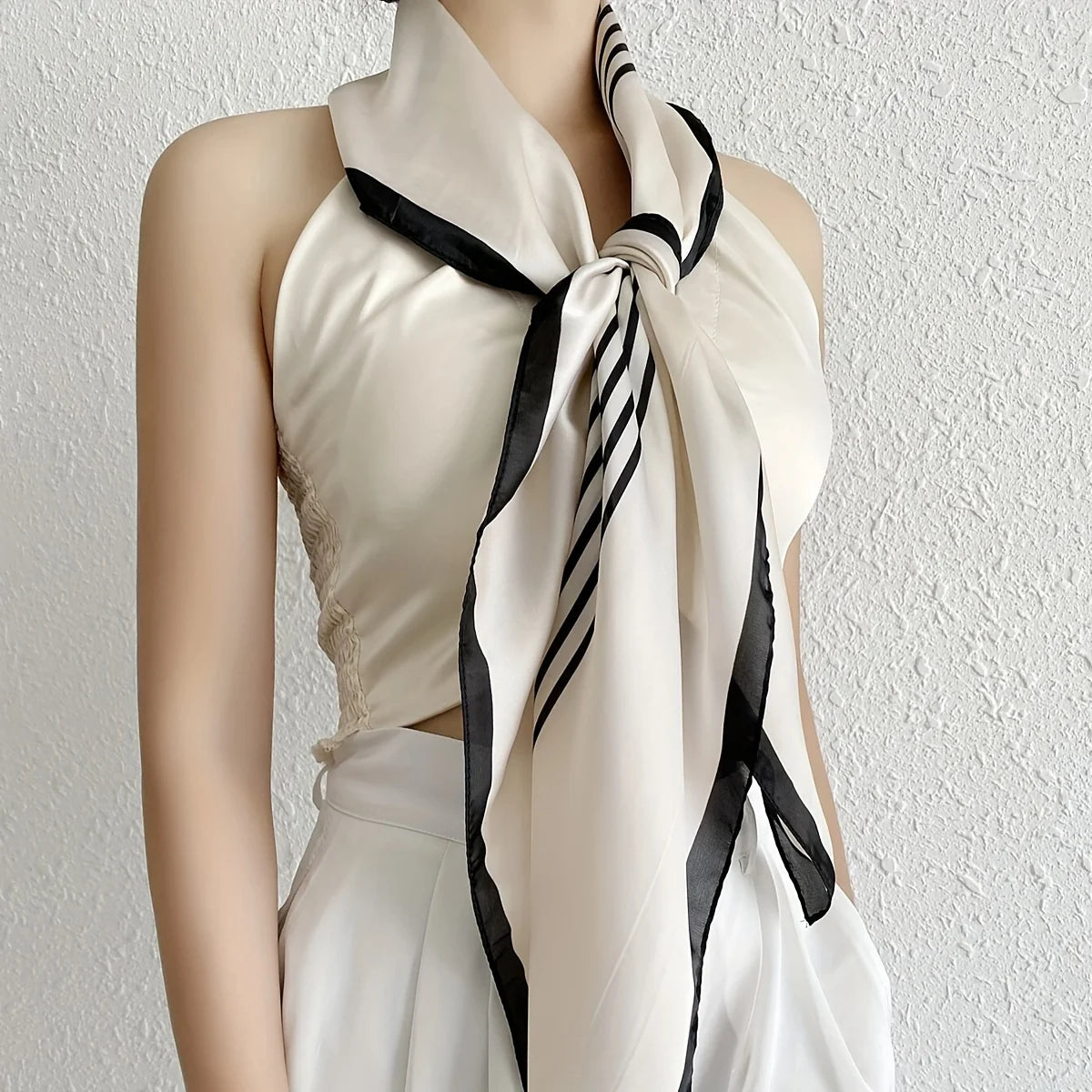 Black and White Stripe Scarf