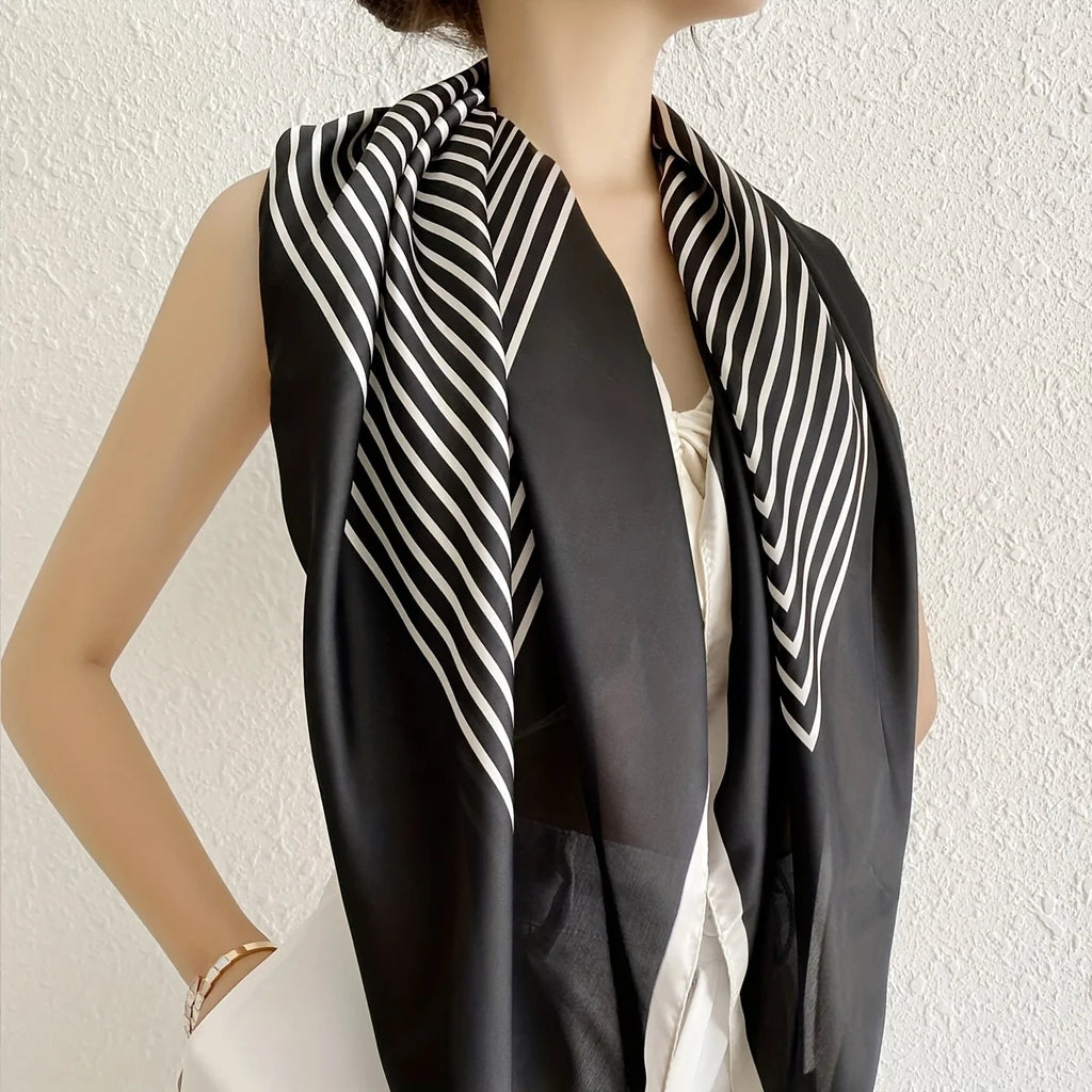 Black and White Stripe Scarf