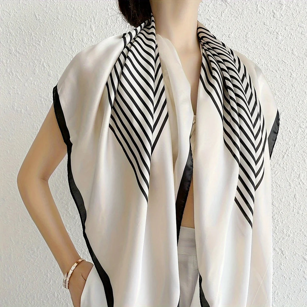 Black and White Stripe Scarf
