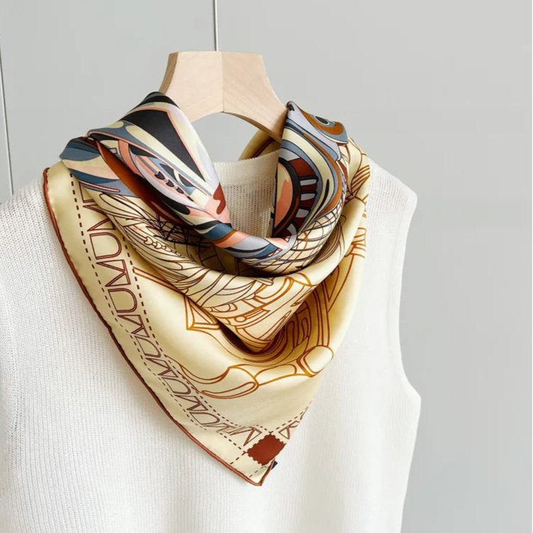 Printed Horse Silk Scarf